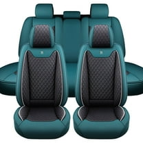 Maidao Car Seat Covers Leather Set for Jeep for Renegade 2014-Present 5 Seats Compatible Airbag Water Resistant Front Rear Cushion Protector Black and Green
