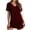 Wine, variant on Hurxie Swimsuit Cover Ups for Women Short Sleeve Bathing Suit Coverup Casual Bikini Swimwear Beach Cover Up Dress Wine,S