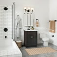 thumbnail image 4 of Design House Brookings 25" x 22" Assembled Shaker 2-Door Bathroom Vanity with Cultured Marble 4" Centerset Solid White Top, Espresso/White, 4 of 28