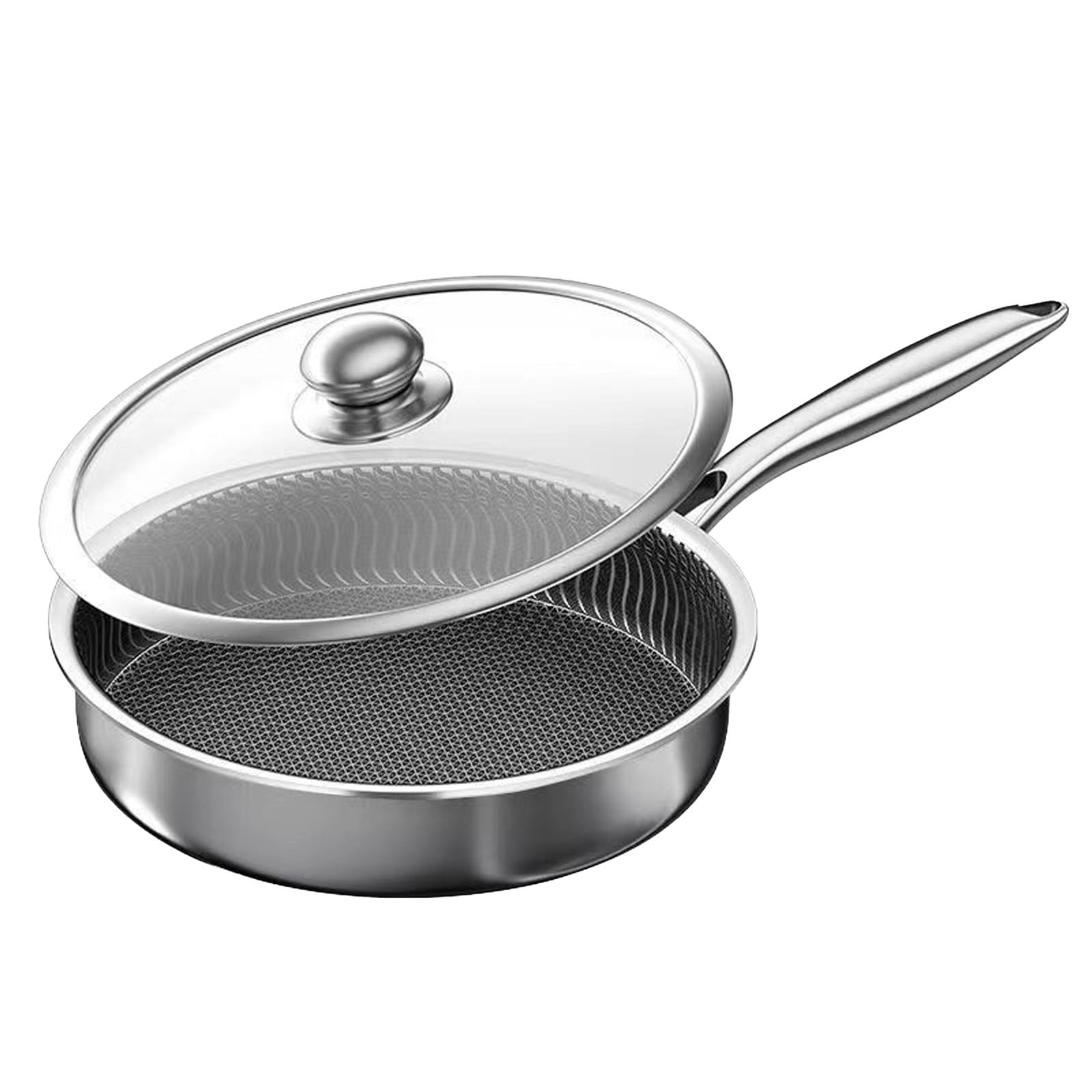 Non Stick Frying Pans 11.8 Inch,Hybrid Frying Skillets Nonstick with Lid,non stick Stainless Steel Pans,Dishwasher and Oven-Safe Pan,Induction Compatible Cooking Pan
