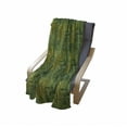 thumbnail image 4 of Green Soft Flannel Fleece Throw Blanket, Tribal Style Geometric Lines on Green Watercolor Background Digital Print, Cozy Plush for Indoor and Outdoor Use, 70" x 90", Black Yellow Green, by Ambesonne, 4 of 6
