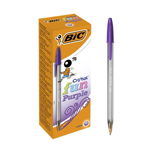 Boligrafo Bic Cristal Fun Punta Ancha 1.6mm Caja 20 Unidades