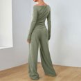 thumbnail image 6 of 1. Women's 2-Piece Long Sleeve Travel Outfit, Loose Lounge Pants Set, Casual Athletic Home Wear, 6 of 9