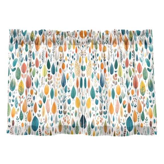 Watercolor Flowers Kitchen Curtains Tier Set 27x24 Inch 2 Panels Semi Sheer Light Filtering Privacy UV Protection