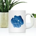 thumbnail image 2 of Koyal Wholesale Zodiac Blue Watercolor Ceramic Coffee Mug, Aries, 2 of 5