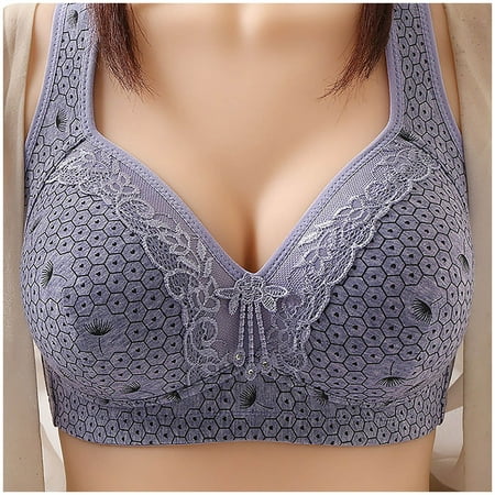 Siilsaa Women Sexy Lingerie Sexy Unlined Balconette Demi-Cup Underwire Lace Bra A 44