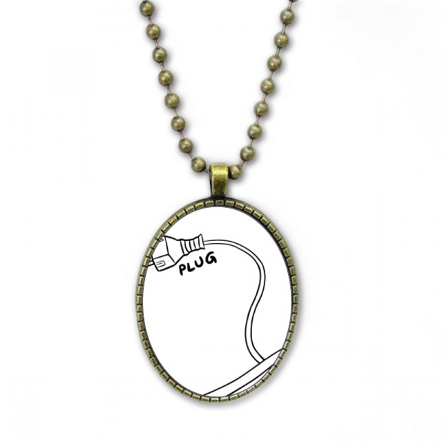 Plug Line Hand-drawing Paint Necklace Vintage Chain Bead Pendant Jewelry Collection
