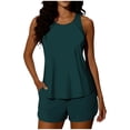 thumbnail image 1 of Conjunto de Bikini de Cintura Alta para las Mujeres Color Sólido sin Espalda Top de Hombro con la Parte Inferior de Corte Alto, Conjunto de Bikini de Corte Alto para las Mujeres, 1 of 9