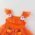 thumbnail image 6 of OOOUM Girls Tutu Dress Kids Strap Tiered Halloween Party Dress Toddler Pumpkin Decor Flutter Sleeve Outfits 12-18 Months, 6 of 9