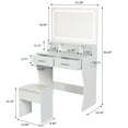 thumbnail image 2 of Fulvari Vanity Desk with 31.5" Large LED Mirror & Lights, Makeup Vanity Table with 2 Drawers, Cushioned Stool, Power Outlet, 3 Color Modes, Dimmable Modern Dressing Table for Bedroom, 2 of 8