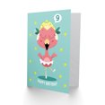 thumbnail image 2 of Kawaii Flamingo Ballet 9th Birthday Greetings Card Plus Envelope Blank inside, 2 of 3