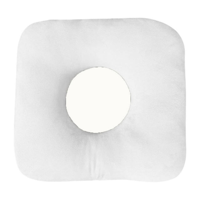 Cojín de asiento relleno con forma de donut, almohadilla de lactancia, almohadilla portátil y cómoda con forma de donut, cojín de donut para viajes, blanco