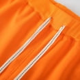 thumbnail image 4 of SWSMCLT Men's Cotton Blend Shorts Gym Bermuda Shorts Casual Drawstring Summer Elastic Waist Orange Medium, 4 of 4