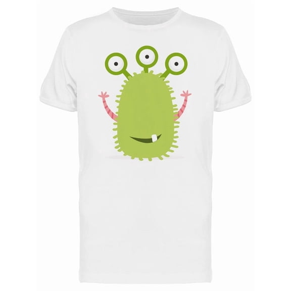 Green Monster With Three Eyes T-Shirt Men -Image by Shutterstock, Male Medium