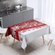 thumbnail image 2 of Mantel rectangular de 15,75 x 27,56 pulgadas, lavable, de algodón y lino, para decoración de fiestas navideñas, cenas y banquetes, color rojo., 2 of 7