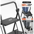 thumbnail image 2 of LUISLADDERS 3 Step Ladder with Handrails, Folding Step Stool with Widened Anti-Slip Pedal, 500lbs Lightweight Step Ladder 3 Step Folding, Multi-use for Home Kitchen Pantry Office, Black, 2 of 9
