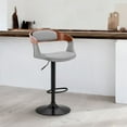 thumbnail image 6 of Colby Adjustable Gray Faux Leather and Chrome Finish Bar Stool, 6 of 12