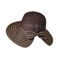 thumbnail image 5 of AJGRHE Women's Wide Brim Bucket Hat -Sun Hat Solid Color, Piping Detail, Bow - Accented Ponytail Opening for Daily Leisure Shopping Party Coffee One Size, 5 of 5