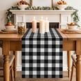 thumbnail image 3 of Abstract Buffalo Checkered Table Runner 36 Inches Long,Kitchen Dining Tablerunners Modern Black White Grid Linen Table Runners Dresser Scarves for Home Dinner Wedding Holiday Party Decor, 3 of 9