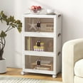 thumbnail image 2 of Costway Stackable 25.5 Gal Storage Bins, White/Brown, 3 Count Pack, 2 of 10