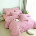 thumbnail image 3 of HIG 8 PCS Modern Comforter Set All Season Bed in a Bag, Dusty Pink, Queen Size, 3 of 10