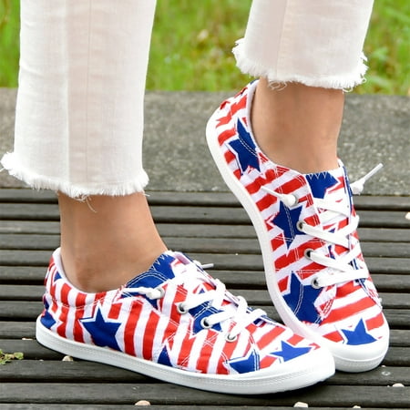 

Christmas Ladies Color Soft Sole Massage Flat Sneakers Fashion Casual Lace Up Casual Shoes Soft Sole Sneakers