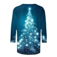 thumbnail image 5 of FAVIPT Women Plus Size 3/4 Sleeve Christmas Shirts Glitter Xmas Tree Print Tops Round Neck Shirt Blouse 2024 Multicolor,S, 5 of 5