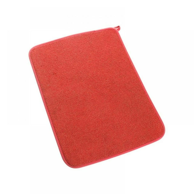 Microfiber Kitchen Dish Drying Mat - Strong Water Absorption, Thick, Protects Glassware, Easy to Clean/Store, Multiple Colors Available