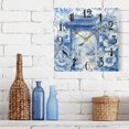 thumbnail image 6 of Blue Gates Flowers Floral Wall Clock Decorative Square Silent Non-Ticking Operated Clocks Aesthetic for Bedroom Living Room, 6 of 8