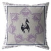 Horse and Butterflies Broadcloth Indoor Outdoor Blown and Closed Pillow Black on Gray 26" x 26"
