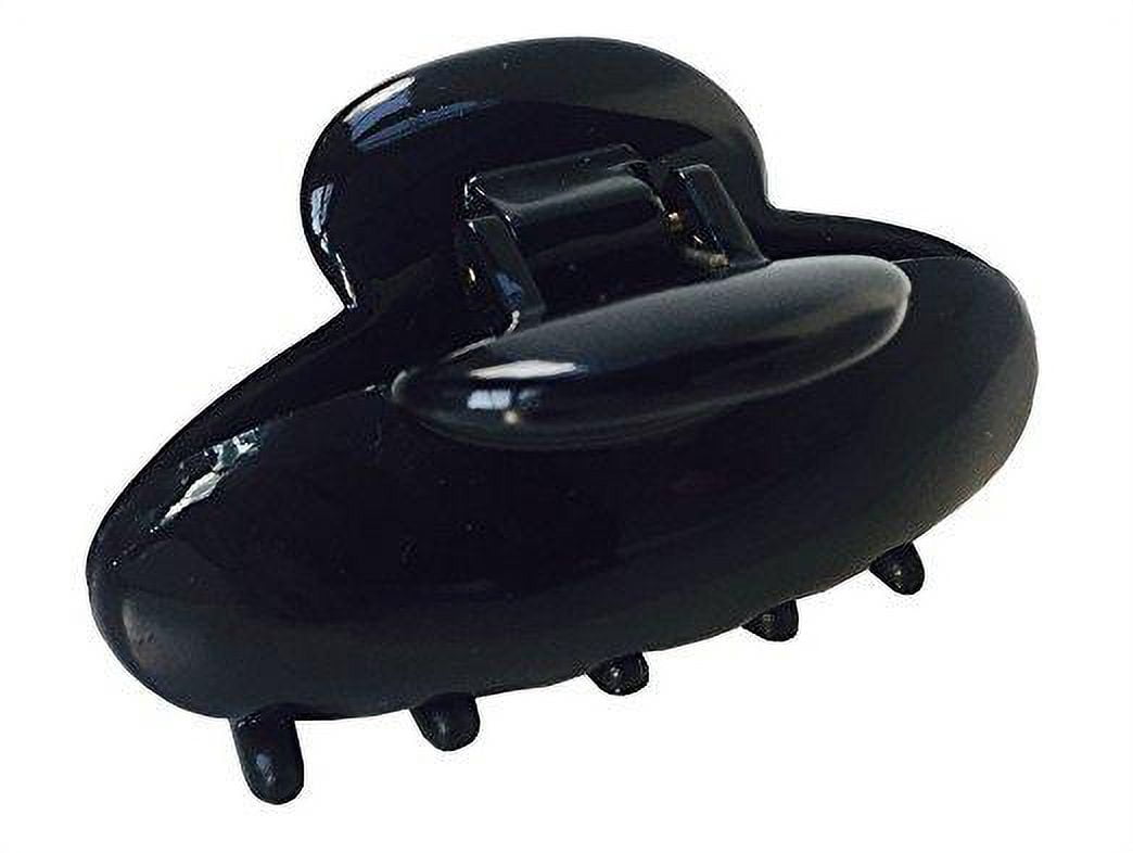 Parcelona French Clamp Black and Shell Small Celluloid Jaw Hair Claw Clip 2 Pcs