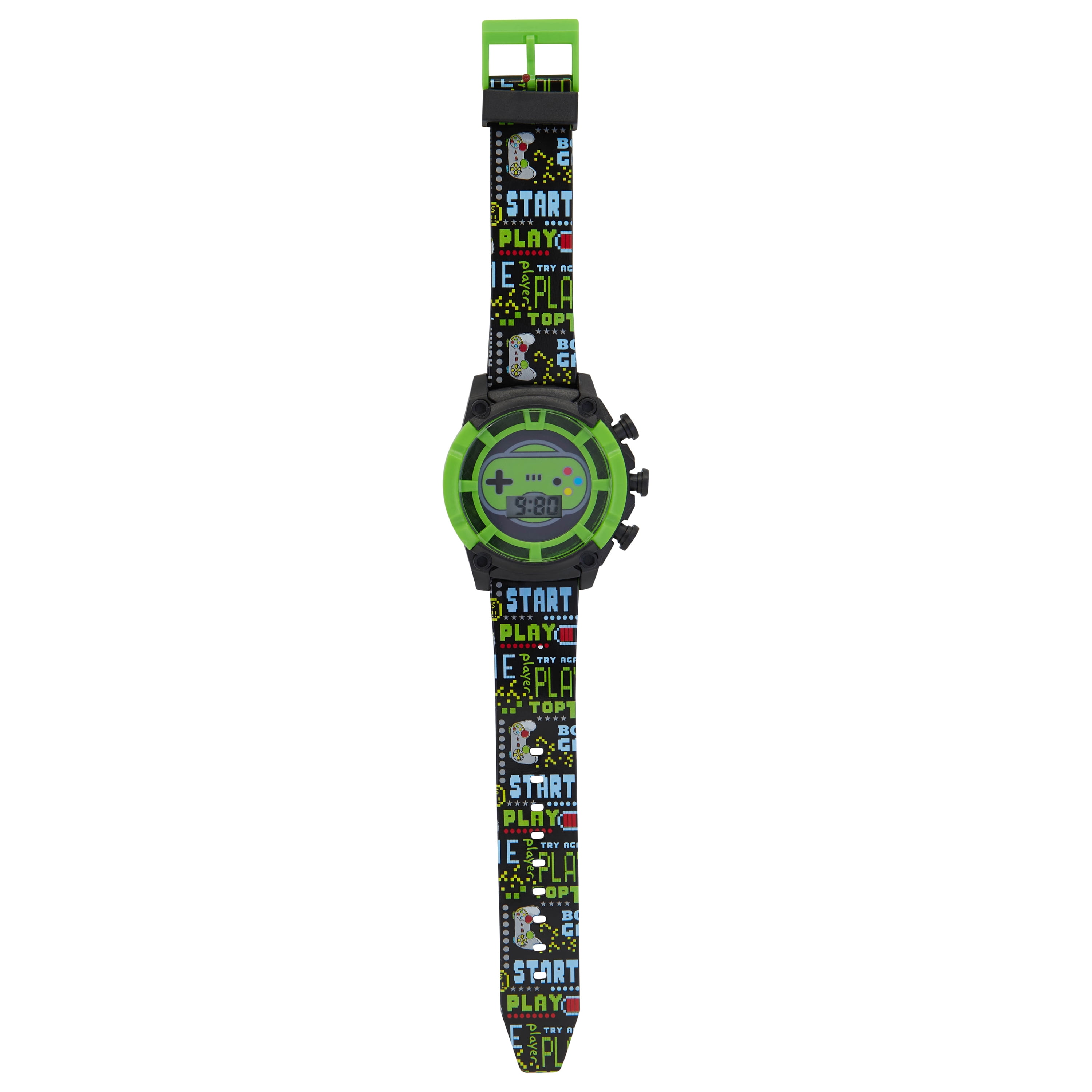 Wondernation 50420M-40-A01 Round Gaming LCD Dial Male Kids Watch