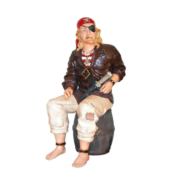 Pirate On Barrel Life Size Statue