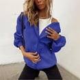 thumbnail image 5 of 2025 Plus Size Coat,Women's Fall Jacket Oversized Pocket Sweatshirt Casual Drawstring Clothing Zipper Track Jacket Solid Color Long Sleeve Hooded Top, 5 of 7