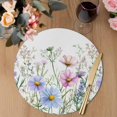 thumbnail image 3 of Spring Floral Round 13 Inch Placemats Set of 8, Watercolor Herbs Summer Botanical HeatResistant Non Slip Place Mats for Dining Table, Wipeable Braided Kitchen Table Mats for Housewarming, 3 of 9