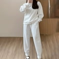 thumbnail image 2 of successthop 2 Piece Womens Sweatsuits with Matching Pants and Tops Long Sleeve Sweatshirt and Jogger Sweatpant Solid Set, 2 of 6
