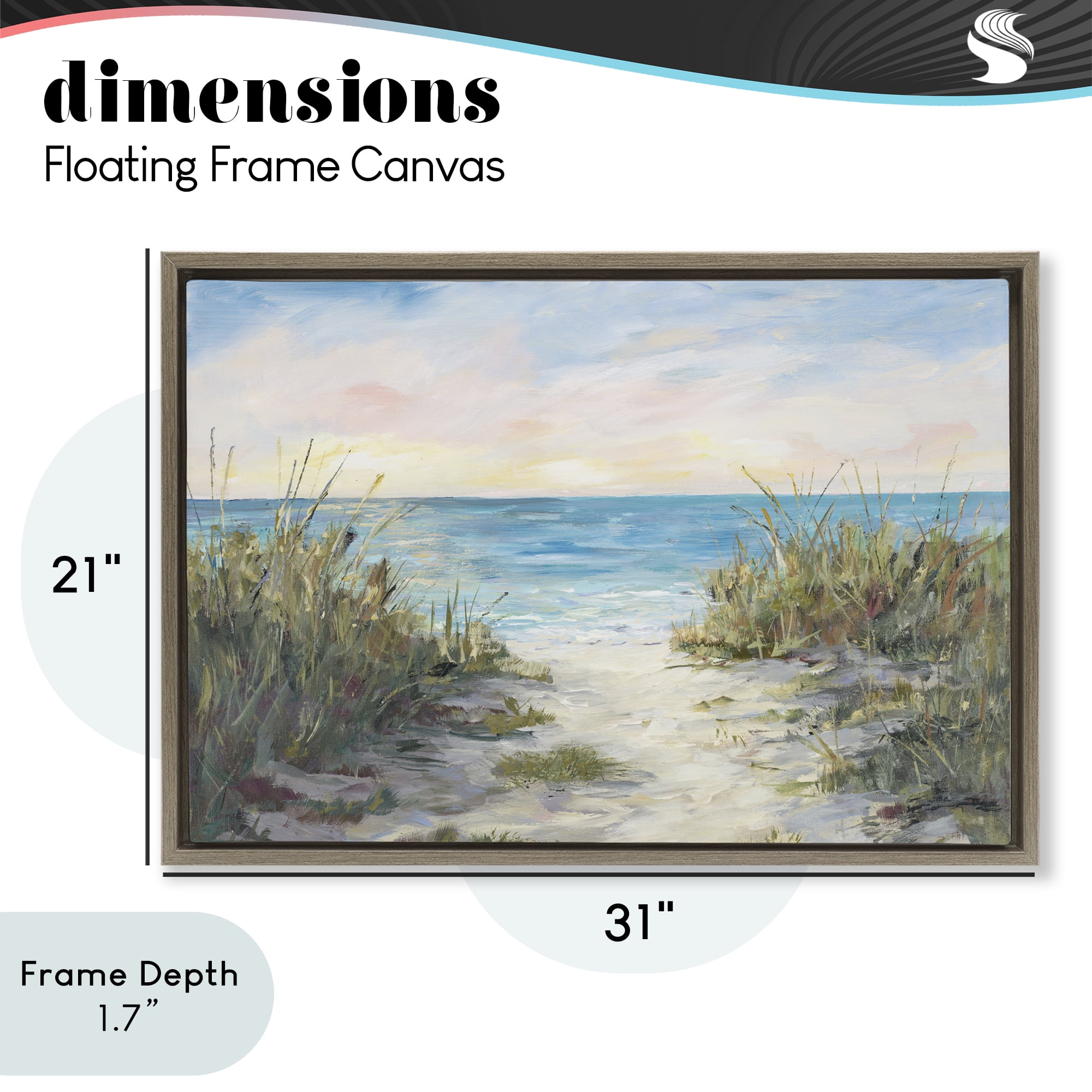 Stupell Industries Walk To The Beach Brown Framed Floater Canvas Wall Art, design by Julie DeRice