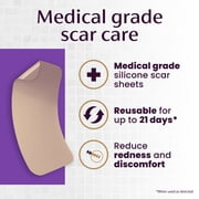 Mederma Medical Grade Small Silicone Scar Sheets; Improves the Appearance of Old and New Scars; for Injury, Burn and Surgery Scars, 4 Count