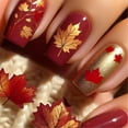 thumbnail image 7 of Fall Maple Leaves Thanksgiving Press on Nails Short Square False Nails With Designs Full Covers Stick on Nails, 7 of 7