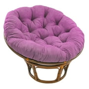International Caravan 42-inch Rattan Papasan Chair with Solid Micro Swede Cushion, Ultra Violet