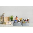 thumbnail image 6 of Seville Classics 2-Piece Bamboo Pen & Pencil Organizer with Drop-In Dividers Phone Holder Office Desk Accessory Set, Gray, 6 of 8