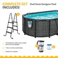 thumbnail image 3 of Funsicle 13'11" Oasis Designer Above Ground Pool with Pump, Oval Frame, Dark Herringbone, 3 of 6