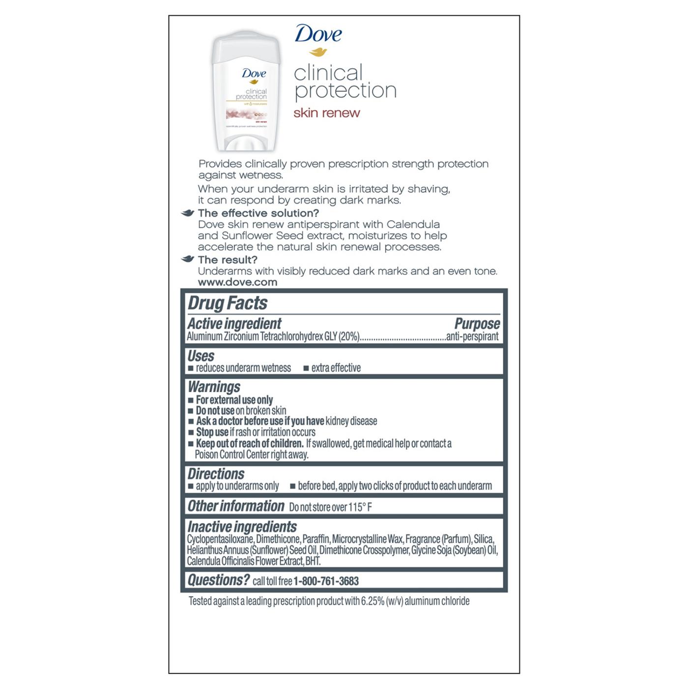 2X - Dove Clinical Protection ClearTone Skin Renew Antiperspirant & Deodorant - 1.7 oz