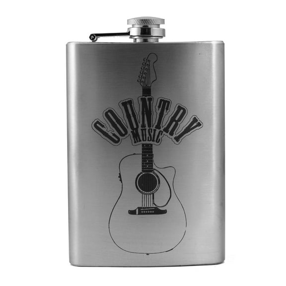8oz Country Music Flask L1 Guitar Novelty