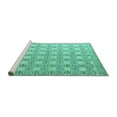 thumbnail image 2 of Ahgly Company Machine Washable Indoor Round Abstract Turquoise Blue Modern Area Rugs, 6' Round, 2 of 4