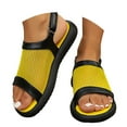 thumbnail image 3 of Bmisegm Women's Summer Fashion Net Open Toe Sandals Outdoor Beach Sandals Womens Sandals Summer Yellow 8, 3 of 8