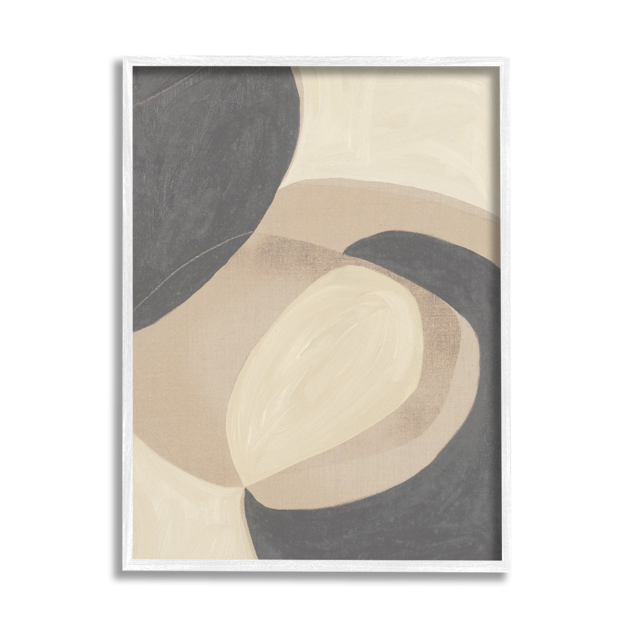 Stupell Industries Modern Rock Shapes Abstract Neutral Tones Framed Wall Art, 16 x 20, Design by Kippi Leonard