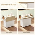 thumbnail image 3 of Rolling Kitchen Island with Drop Leaf, White Kitchen Storage Cart with Drawer, Cabinet, Spice Rack & Towel Bar, Mobile Breakfast Table for Small Kitchen & Dining Area, 41.7"W, 3 of 7