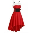 thumbnail image 2 of DYMADE Womens Christmas Hi-Low Party Dress Vintage Sling Dress, 2 of 4