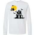 thumbnail image 3 of Inktastic Halloween Haunted House Witch and Bats Long Sleeve T-Shirt, 3 of 5